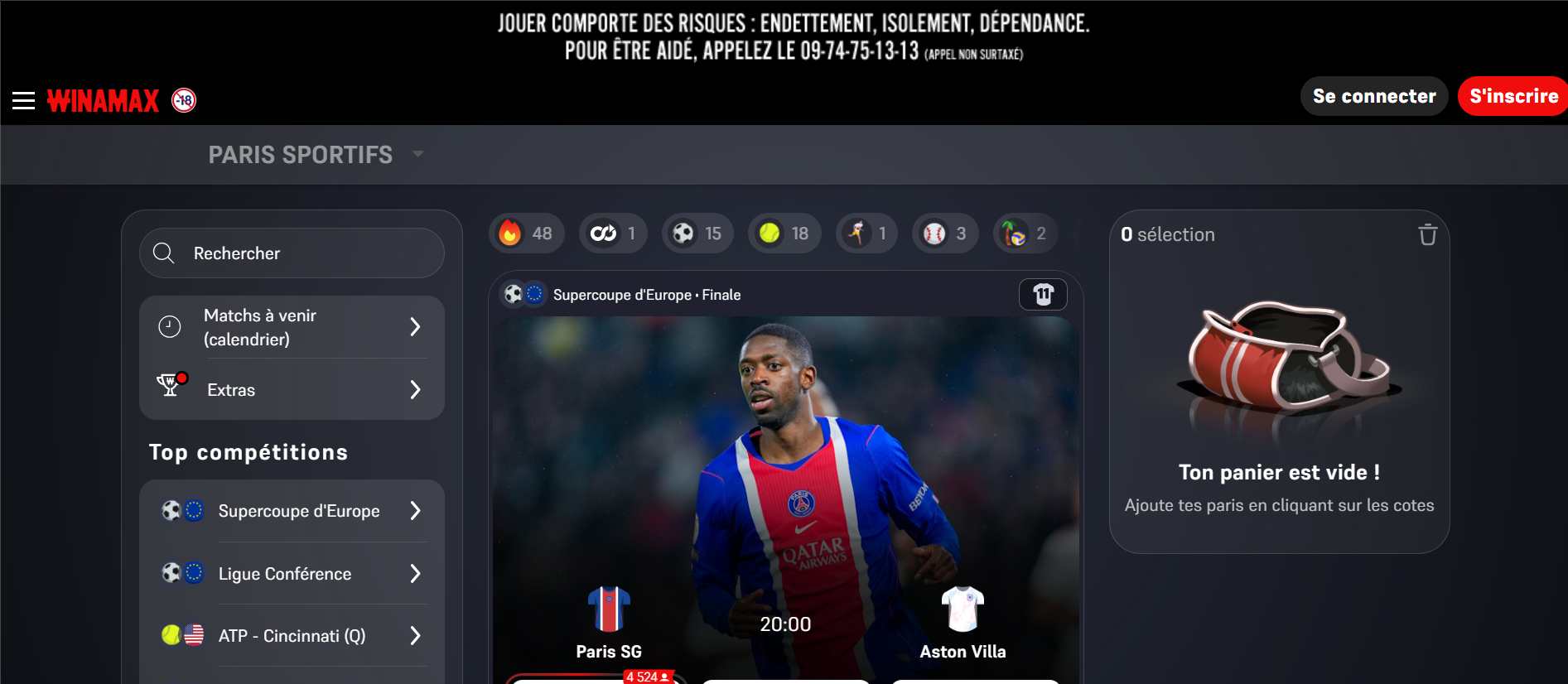Winamax paris sportifs